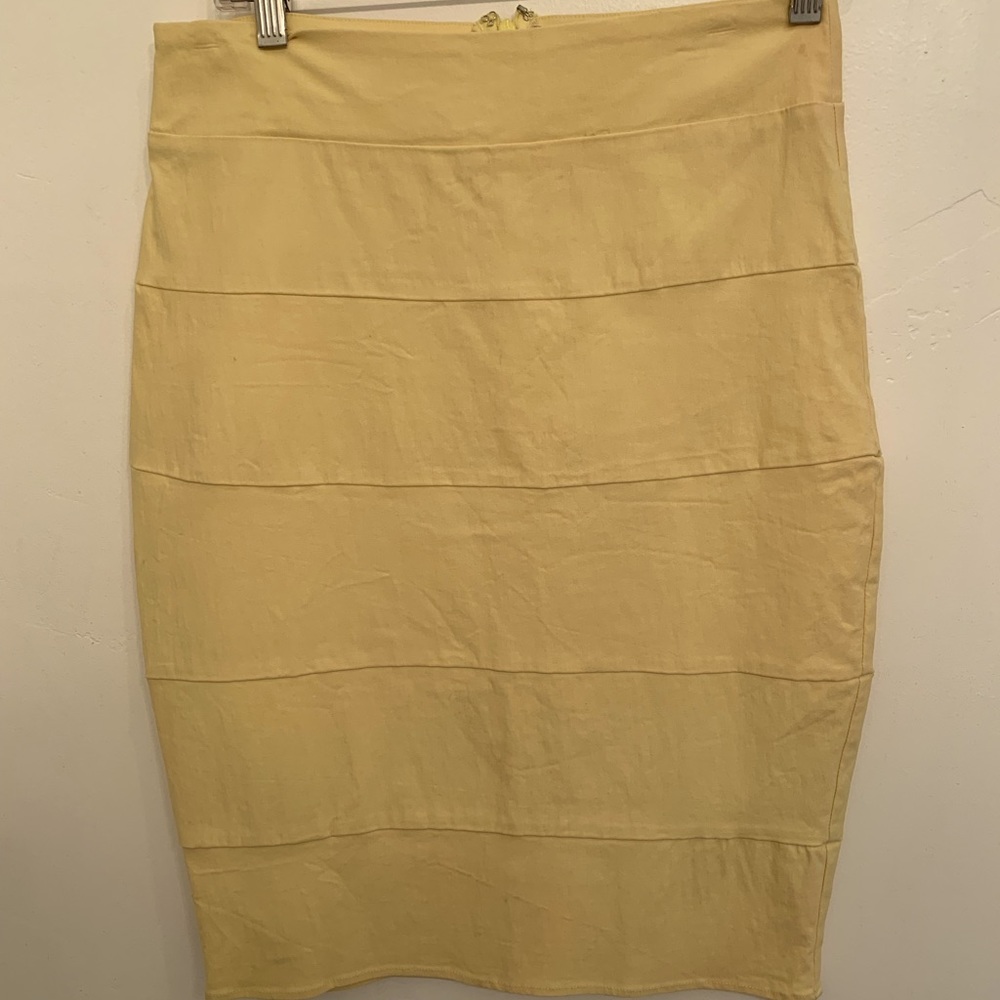 DownEast Yellow Pencil Skirt Medium